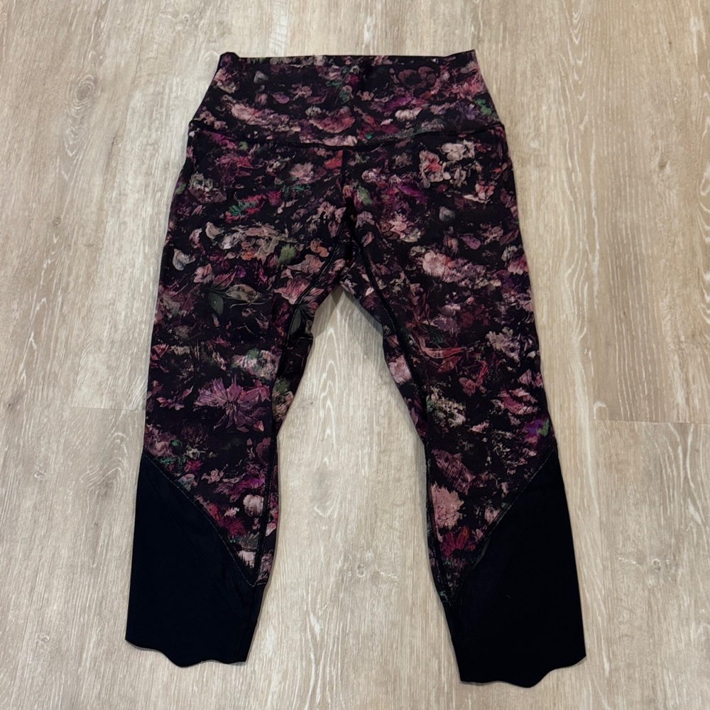 lululemon athletica Floral Black Leggings